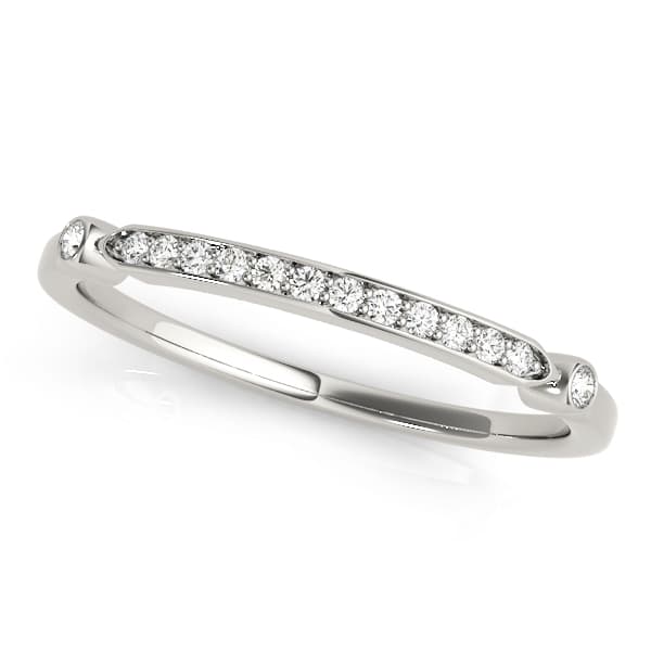 Single Row Prong In Channel Wedding Band — View 1