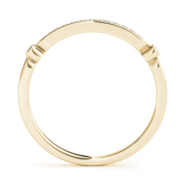 Single Row Prong In Channel Wedding Band (0.08 ct. tw.), Side view in yellow gold