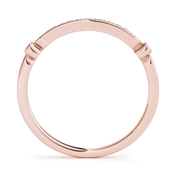 Single Row Prong In Channel Wedding Band (0.08 ct. tw.), Side view in rose gold