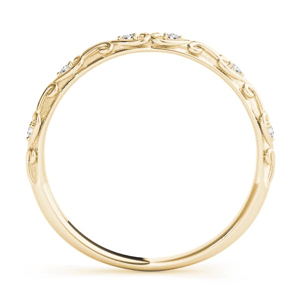 Vintage Inspired Wedding Band (0.04 ct. tw.), Side view in yellow gold