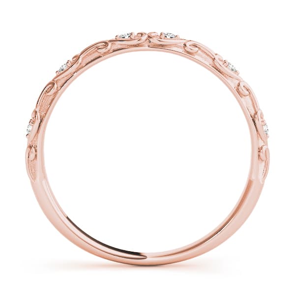 Vintage Inspired Wedding Band (0.04 ct. tw.), Side view in rose gold