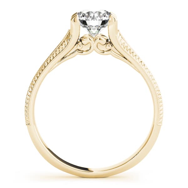 Engagement Ring, style 51066, Side view in yellow gold