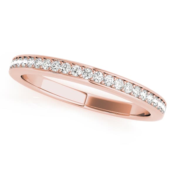 Prong-In-Channel Wedding Band (1/8 ct. tw.), Front view in rose gold