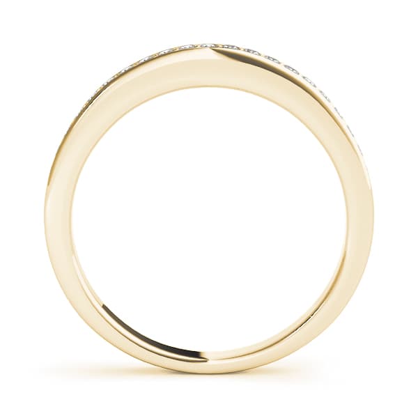 Prong-In-Channel Wedding Band (1/8 ct. tw.), Side view in yellow gold