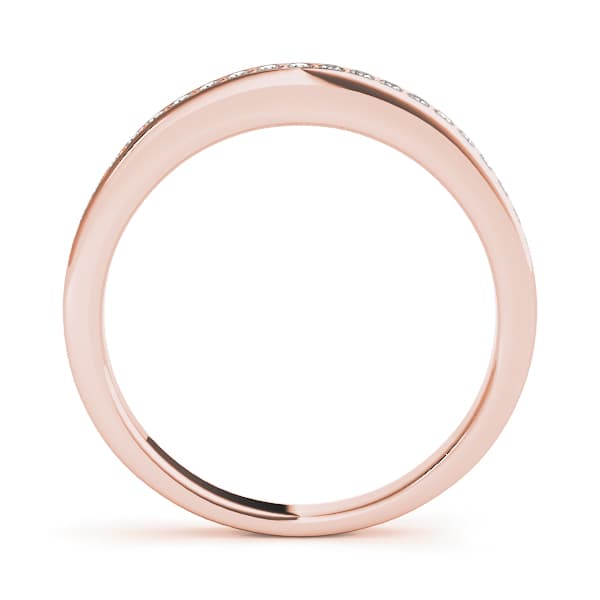 Prong-In-Channel Wedding Band (1/8 ct. tw.), Side view in rose gold