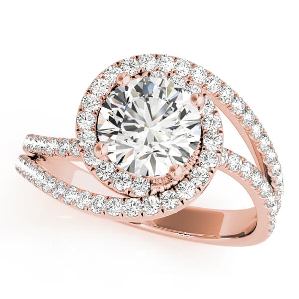 Engagement Ring, style 51068, Front view in rose gold