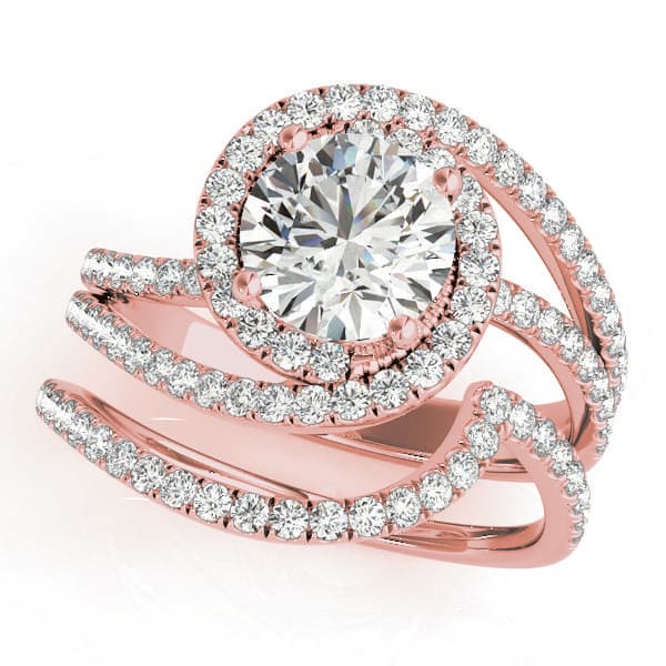 Engagement Ring, style 51068, On hand view in rose gold