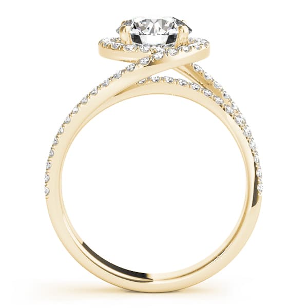 Engagement Ring, style 51068, Side view in yellow gold