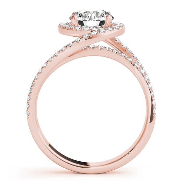 Engagement Ring, style 51068, Side view in rose gold