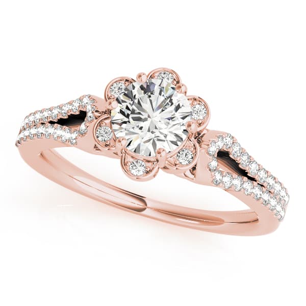 Engagement Ring, style 51069, Front view in rose gold