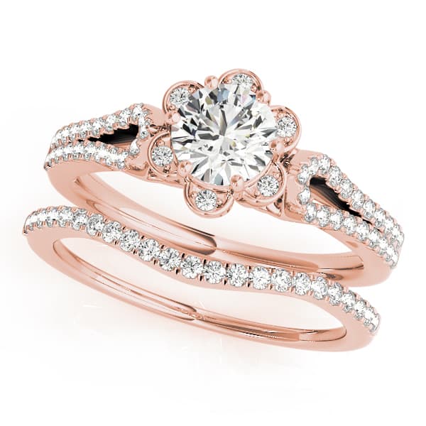 Engagement Ring, style 51069, On hand view in rose gold
