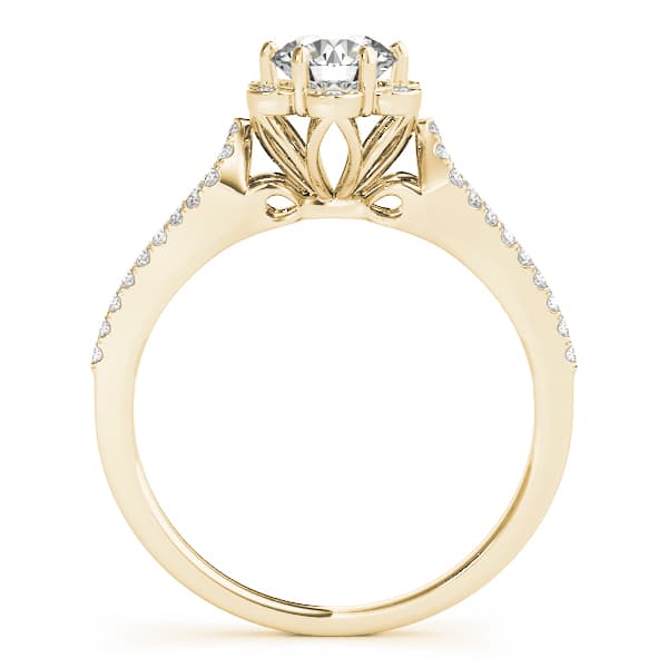 Engagement Ring, style 51069, Side view in yellow gold