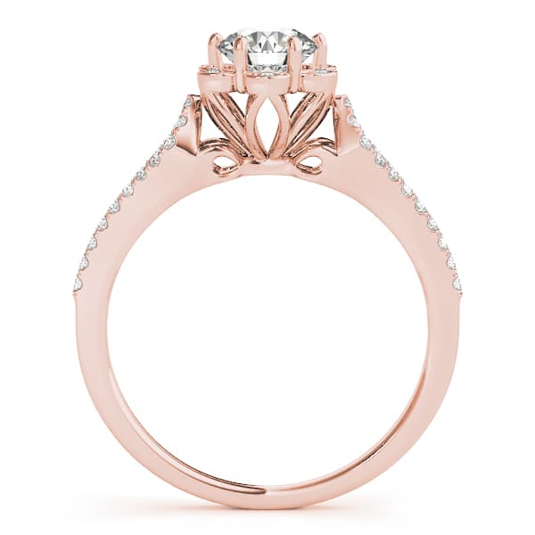 Engagement Ring, style 51069, Side view in rose gold