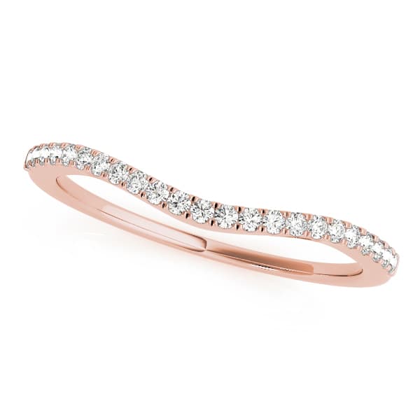 Wedding Band (1/8 ct. tw.), Front view in rose gold