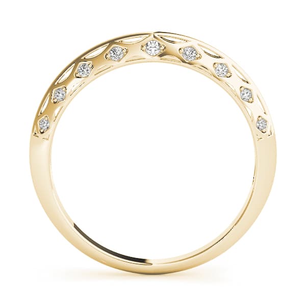 Accented Knife Edge Wedding Band (0.1 ct. tw.), Side view in yellow gold