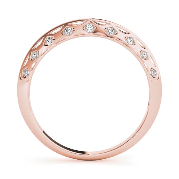 Accented Knife Edge Wedding Band (0.1 ct. tw.), Side view in rose gold
