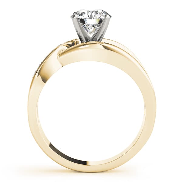 Bypass Engagement Ring, style 51072, Side view in yellow gold
