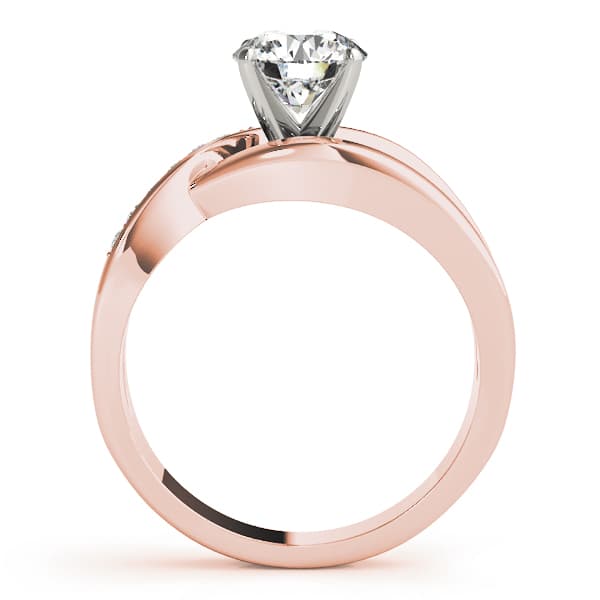 Bypass Engagement Ring, style 51072, Side view in rose gold