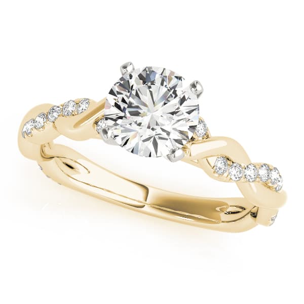 Braided Engagement Ring, style 51074, Front view in yellow gold