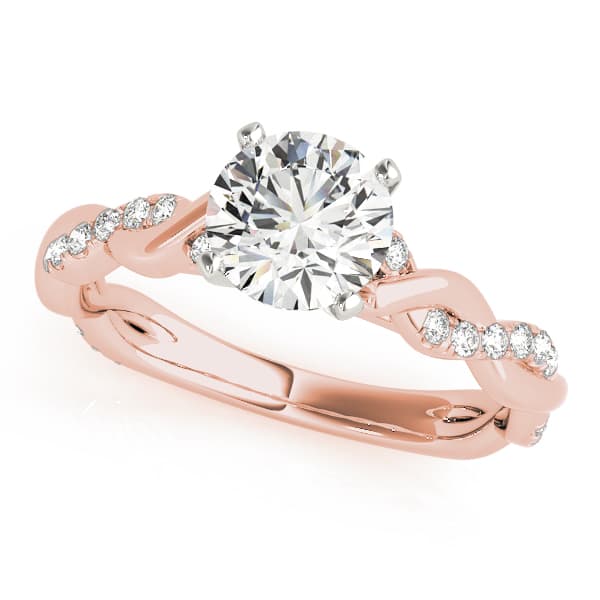 Braided Engagement Ring, style 51074, Front view in rose gold