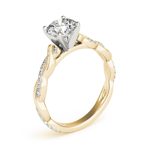 Braided Engagement Ring, style 51074, Angle view in yellow gold