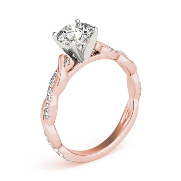 Braided Engagement Ring, style 51074, Angle view in rose gold