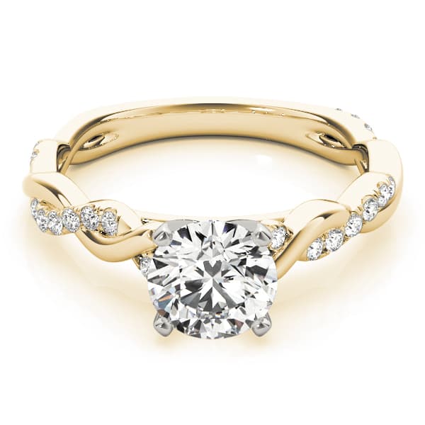Braided Engagement Ring, style 51074, On hand view in yellow gold