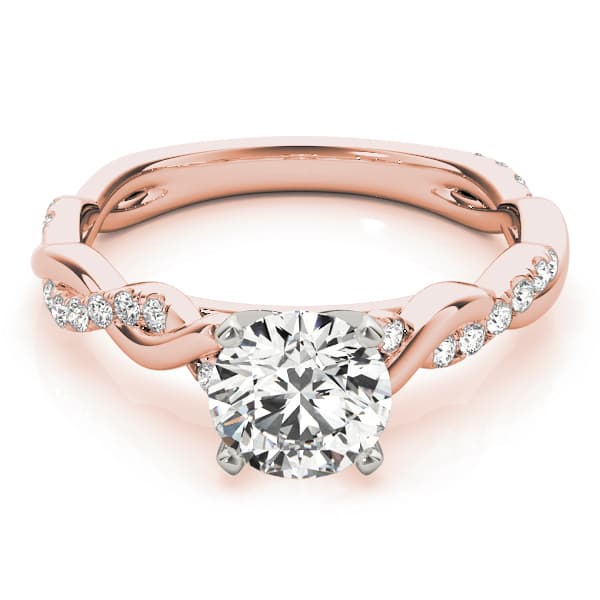 Braided Engagement Ring, style 51074, On hand view in rose gold