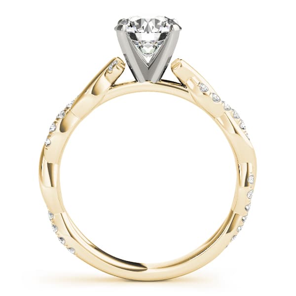 Braided Engagement Ring, style 51074, Side view in yellow gold