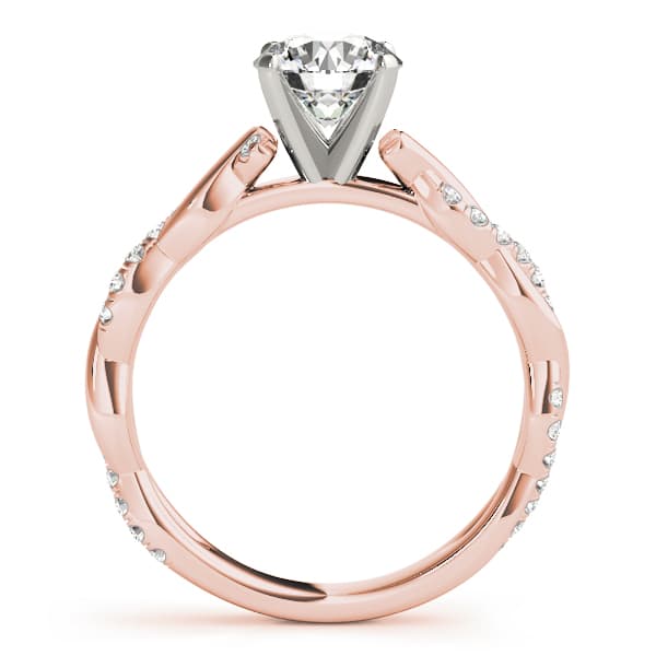 Braided Engagement Ring, style 51074, Side view in rose gold