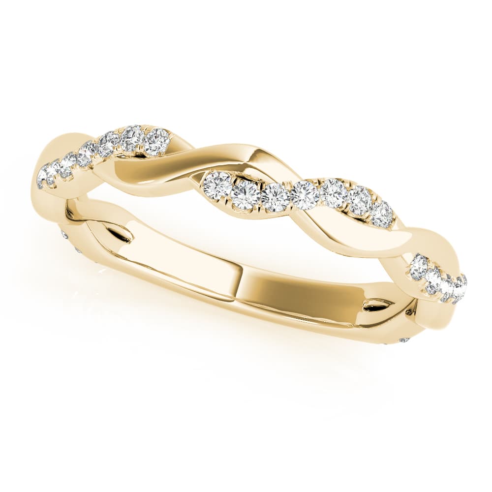Braided Wedding Band (0.2 ct. tw.), Front view in yellow gold
