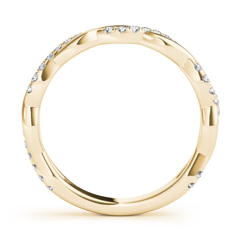 Braided Wedding Band (0.2 ct. tw.), Side view in yellow gold