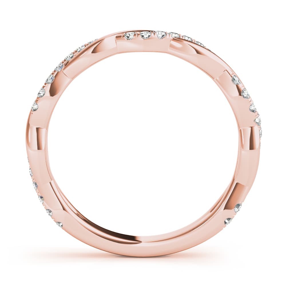 Braided Wedding Band (0.2 ct. tw.), Side view in rose gold