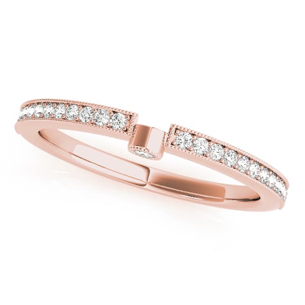 Wedding Band (1/8 ct. tw.), Front view in rose gold