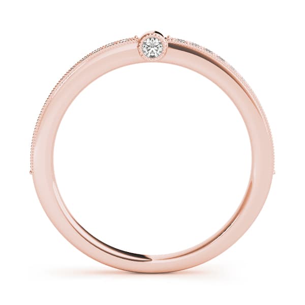 Wedding Band (1/8 ct. tw.), Side view in rose gold