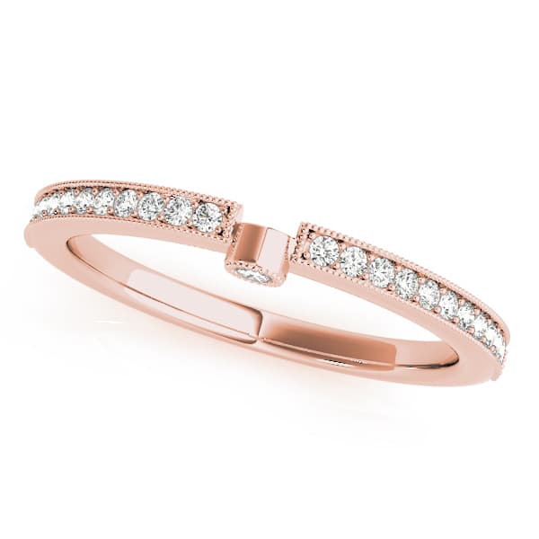 Wedding Band (1/8 ct. tw.), Front view in rose gold