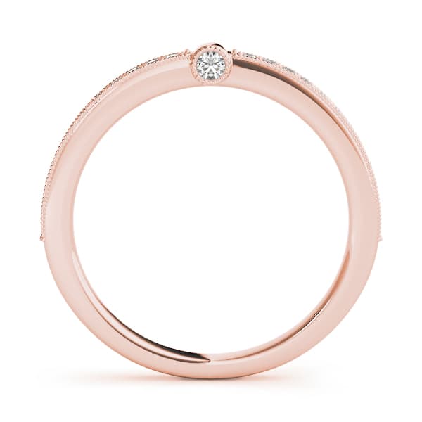 Wedding Band (1/8 ct. tw.), Side view in rose gold