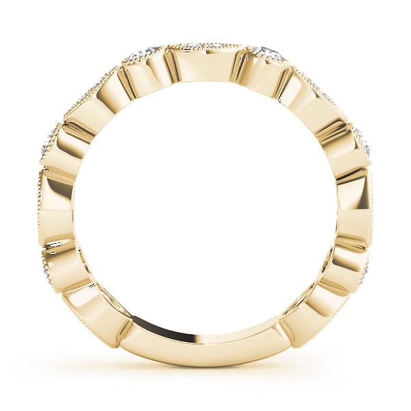Vintage-Inspired Milgrain Band (1/3 ct. tw.), Side view in yellow gold