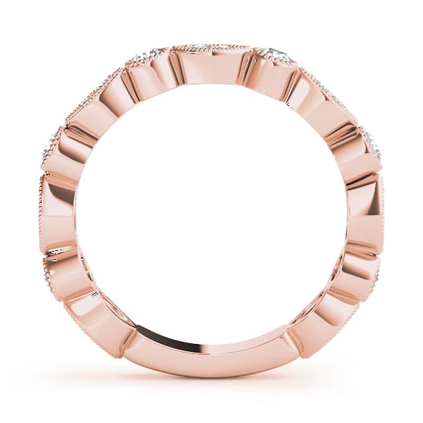 Vintage-Inspired Milgrain Band (1/3 ct. tw.), Side view in rose gold