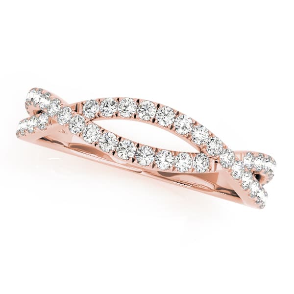 Twisted Shank Curved Wedding Bands (3/8 ct. tw.), Front view in rose gold