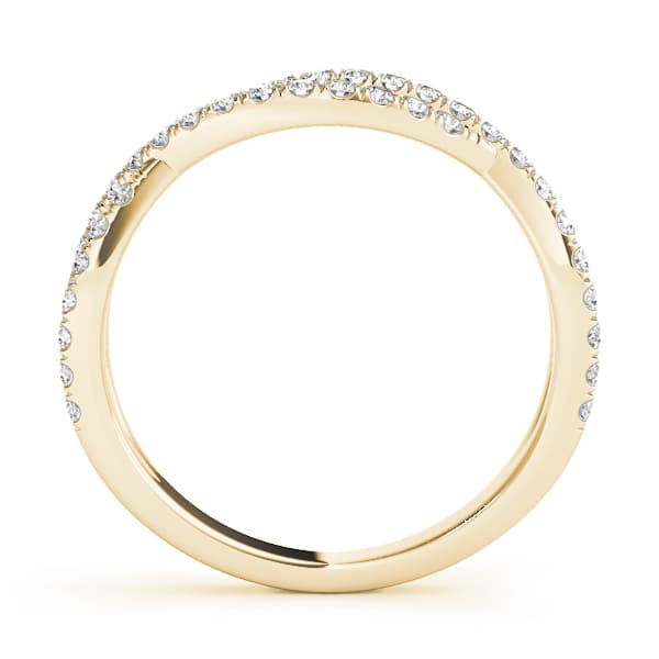 Twisted Shank Curved Wedding Bands (3/8 ct. tw.), Side view in yellow gold