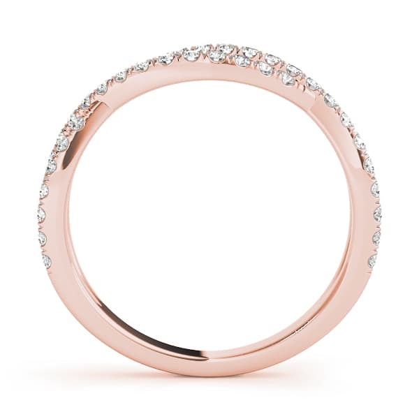 Twisted Shank Curved Wedding Bands (3/8 ct. tw.), Side view in rose gold