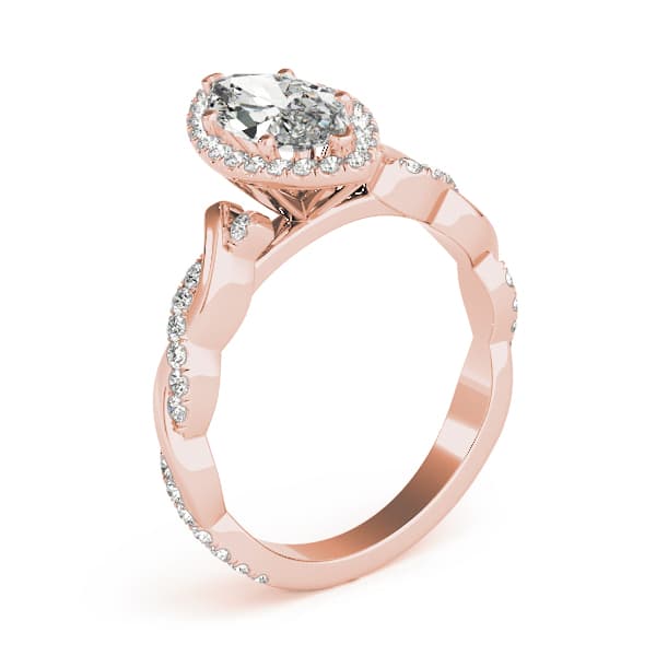 Braided Shank With Mq Halo Head, style 51085, Angle view in rose gold
