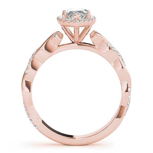 Braided Shank With Mq Halo Head, style 51085, Side view in rose gold