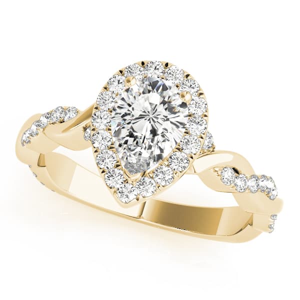 Braided Shank With Ps Halo Head, style 51087, Front view in yellow gold