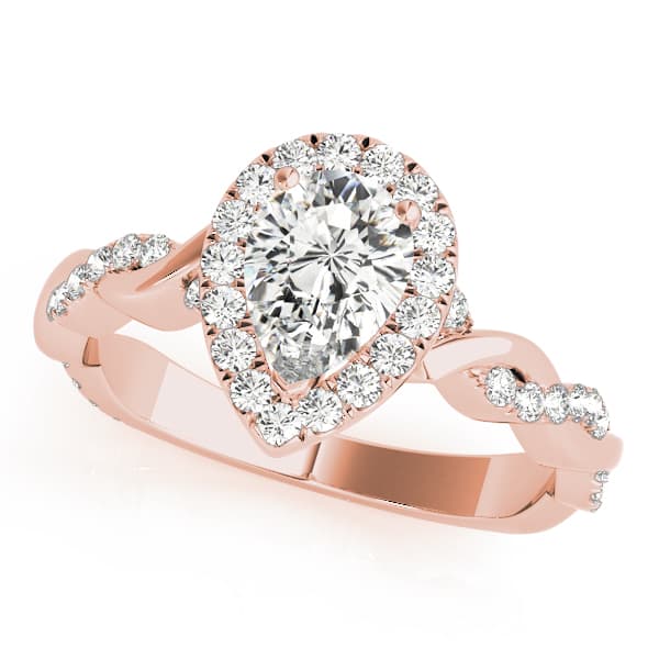 Braided Shank With Ps Halo Head, style 51087, Front view in rose gold
