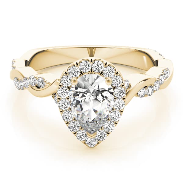 Braided Shank With Ps Halo Head, style 51087, On hand view in yellow gold