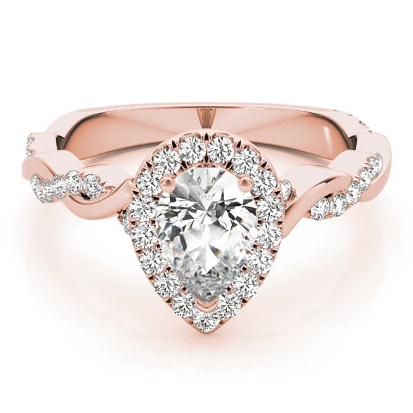 Braided Shank With Ps Halo Head, style 51087, On hand view in rose gold
