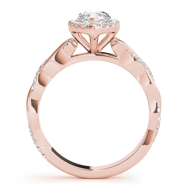 Braided Shank With Ps Halo Head, style 51087, Side view in rose gold