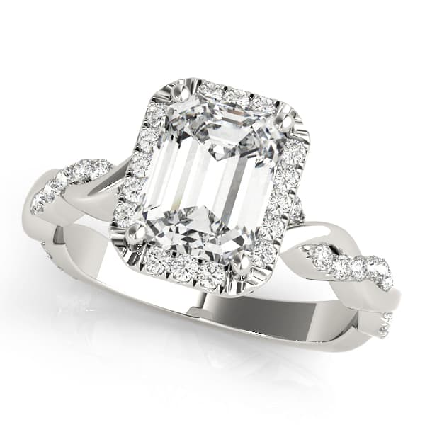 BRAIDED SHANK WITH EM HALO HEAD — style 51088 in 10k White Gold